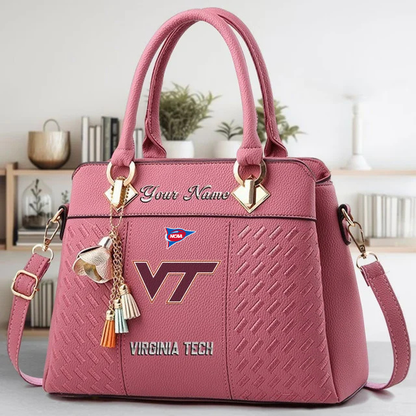 LIMITED EDITION - NEW CUSTOMIZED FBS NCAA15 VTH VG TECH HOKIES ZIP HANDBAG MULTICOLOR