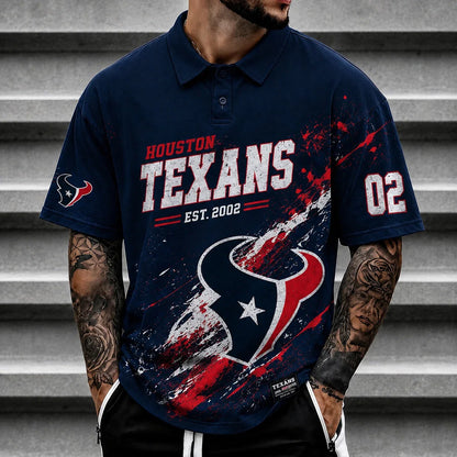[SPECIAL OFFER] NEW CUSTOMIZED NFL15 HTT HOUSTON TEXANS POLO SHIRT
