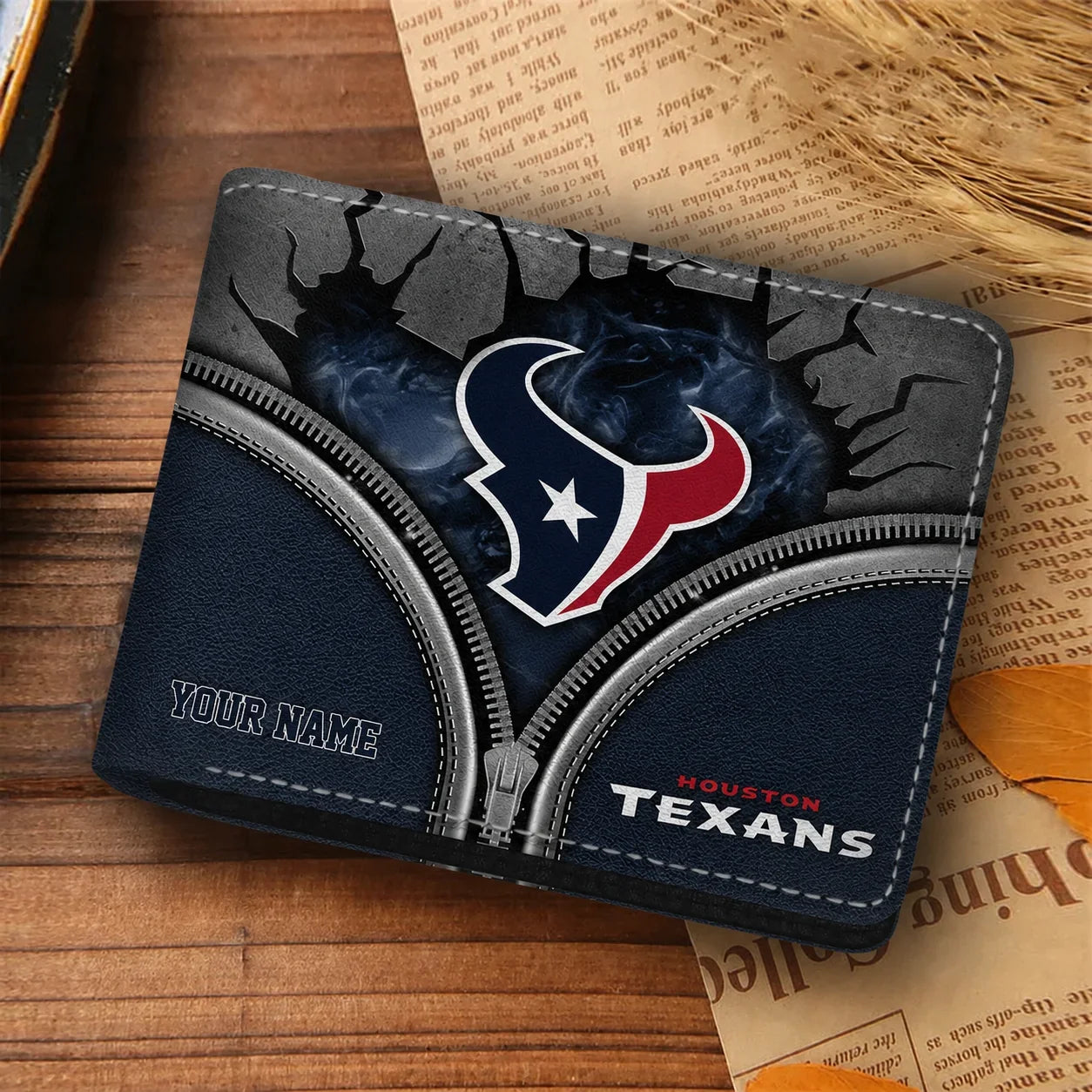 [SPECIAL OFFER] NEW CUSTOMIZED NFL15 HTT HOUSTON TEXANS LEATHER WALLET