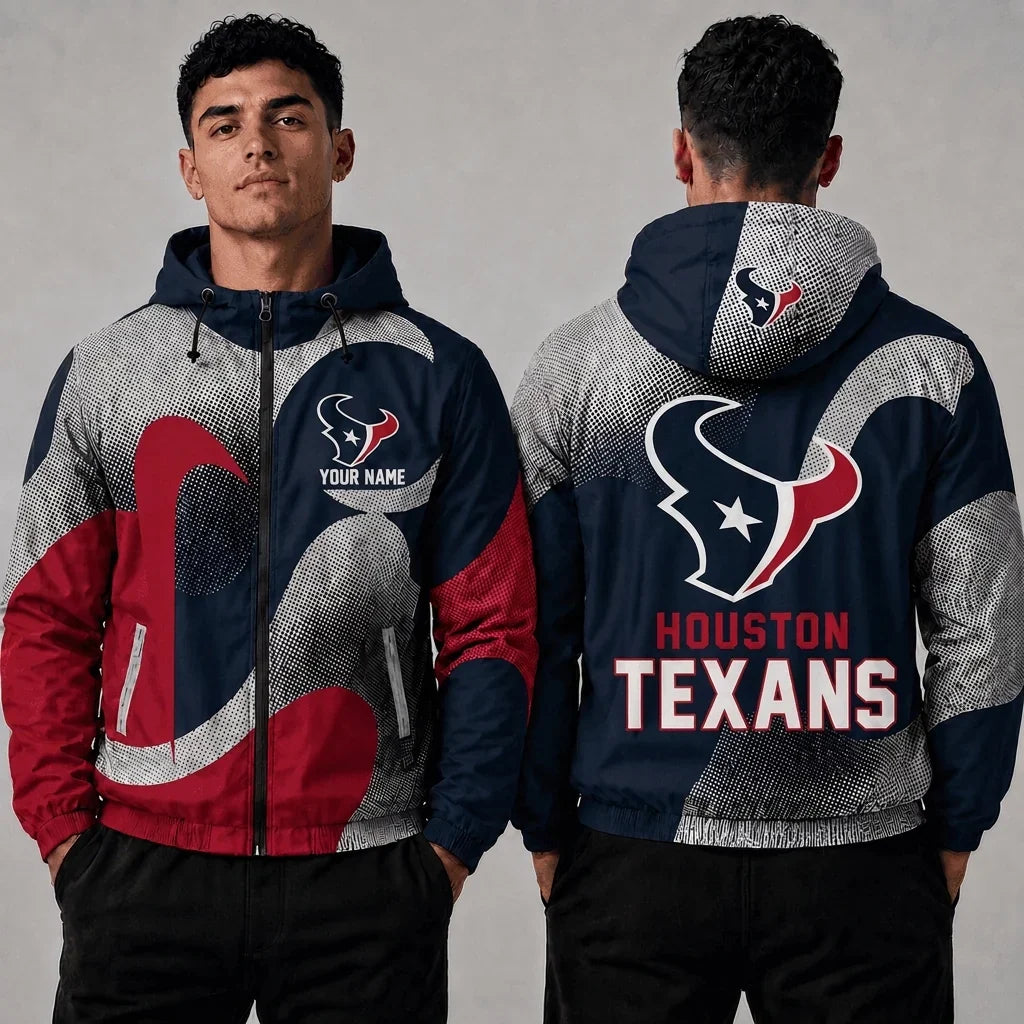 [SPECIAL OFFER] NEW CUSTOMIZED NFL15 HTT HOUSTON TEXANS WINDBREAKER JACKET