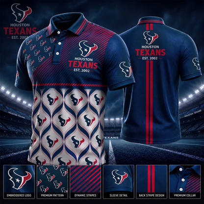 [SPECIAL OFFER] NEW CUSTOMIZED NFL15 HTT HOUSTON TEXANS POLO SHIRT