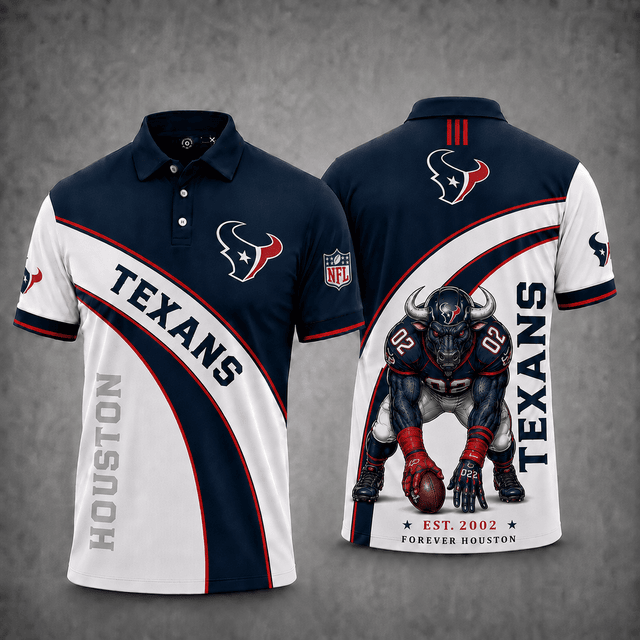 [SPECIAL OFFER] NEW CUSTOMIZED NFL15 HTT HOUSTON TEXANS POLO SHIRT