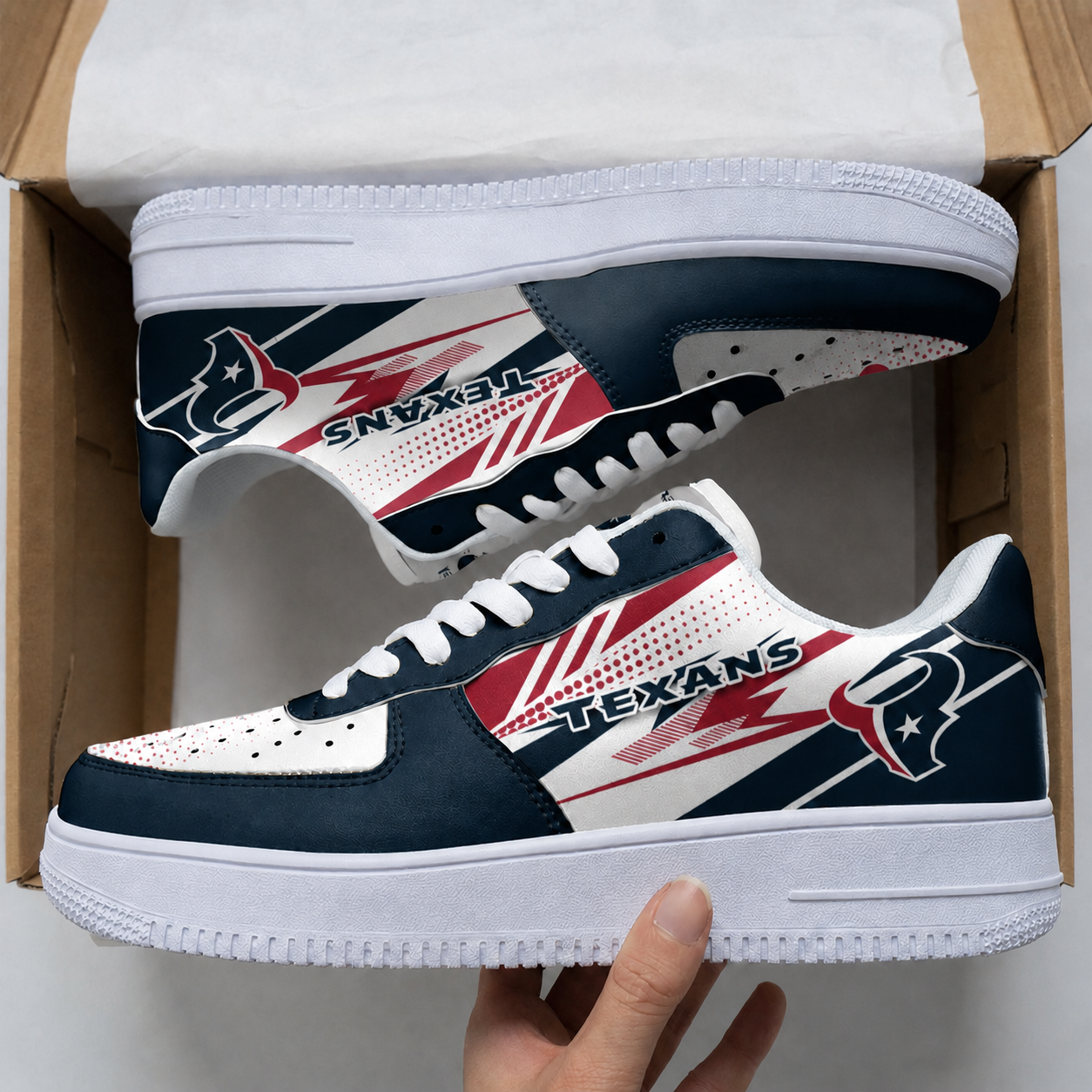 [SPECIAL OFFER] NEW CUSTOMIZED NFL15 HTT HOUSTON TEXANS AF1 SNEAKERS