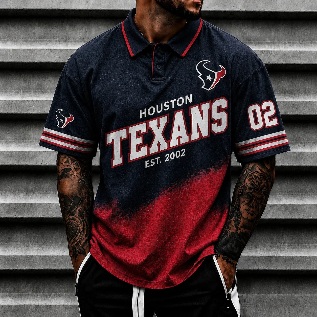 [SPECIAL OFFER] NEW CUSTOMIZED NFL15 HTT HOUSTON TEXANS POLO SHIRT