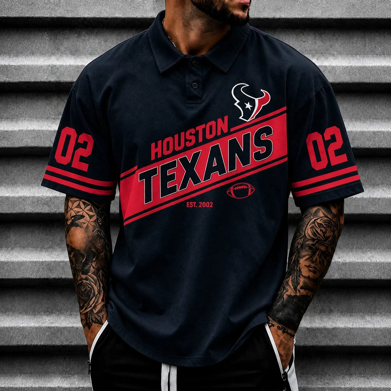 [SPECIAL OFFER] NEW CUSTOMIZED NFL15 HTT HOUSTON TEXANS POLO SHIRT