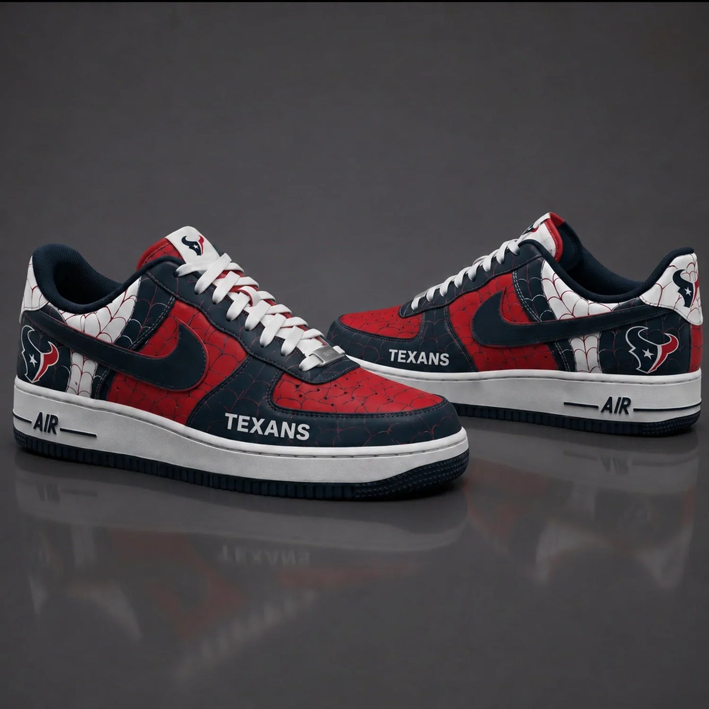 [SPECIAL OFFER] NEW CUSTOMIZED NFL15 HTT HOUSTON TEXANS x SPIDER AF1 SHOES
