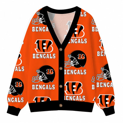 [SPECIAL OFFER] NEW CUSTOMIZED NFL16 CCB CINCINNATI BENGALS CARDIGAN