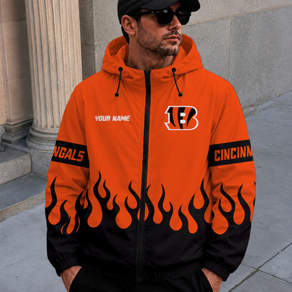 [SPECIAL OFFER] NEW CUSTOMIZED NFL16 CCB CINCINNATI BENGALS WINDBREAKER JACKET