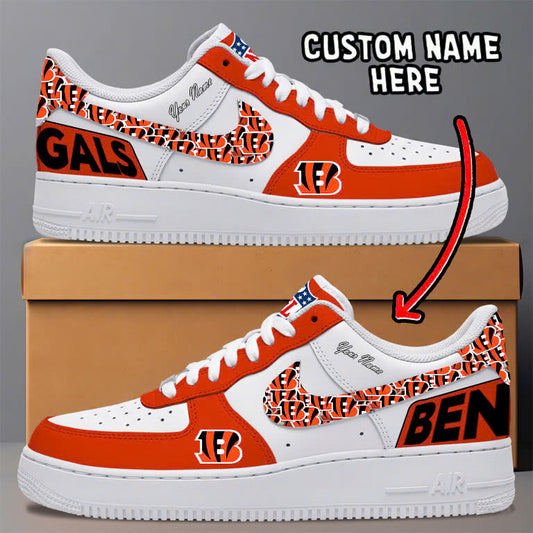 [SPECIAL OFFER] NEW CUSTOMIZED NFL16 CCB CINCINNATI BENGALS AF1 SNEAKERS