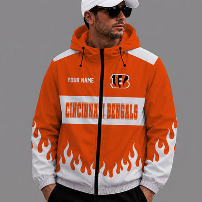 [SPECIAL OFFER] NEW CUSTOMIZED NFL16 CCB CINCINNATI BENGALS WINDBREAKER JACKET