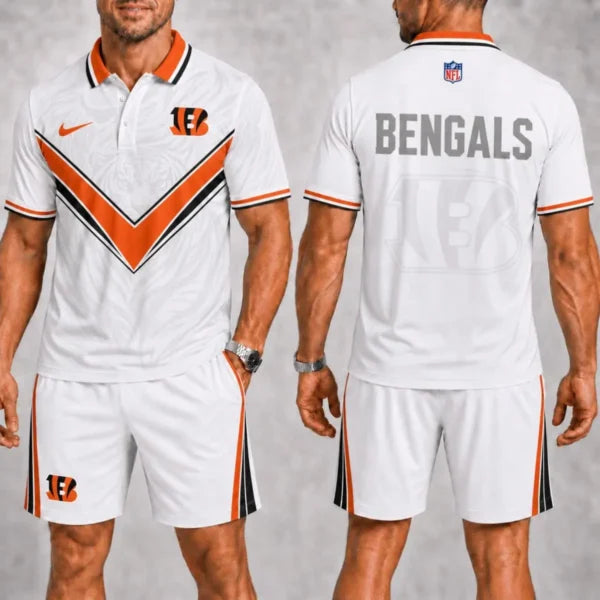 [SPECIAL OFFER] NEW CUSTOMIZED NFL16 CCB CINCINNATI BENGALS POLO SHIRT & SHORT PANTS