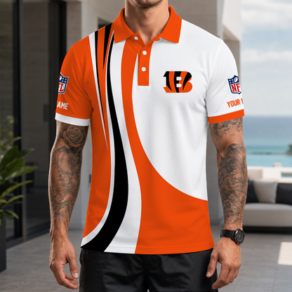 [SPECIAL OFFER] NEW CUSTOMIZED NFL16 CCB CINCINNATI BENGALS POLO SHIRT