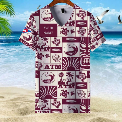 LIMITED EDITION - NEW CUSTOMIZED FBS NCAA16 TAA TX A&M AGGIES V-NECK FEMALE SHIRT