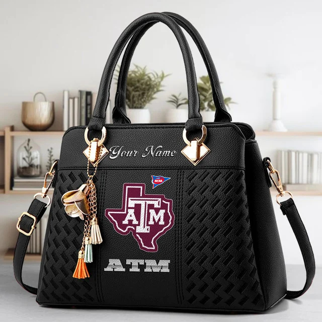 LIMITED EDITION - NEW CUSTOMIZED FBS NCAA16 TAA TX A&M AGGIES ZIP HANDBAG MULTICOLOR