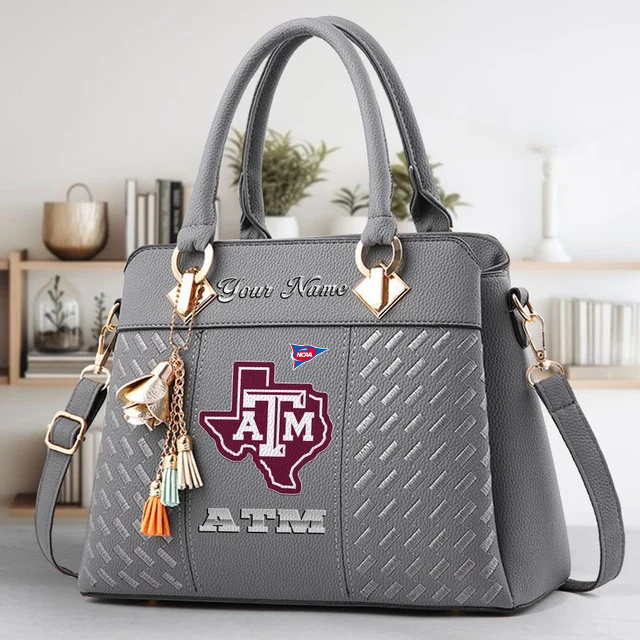 LIMITED EDITION - NEW CUSTOMIZED FBS NCAA16 TAA TX A&M AGGIES ZIP HANDBAG MULTICOLOR