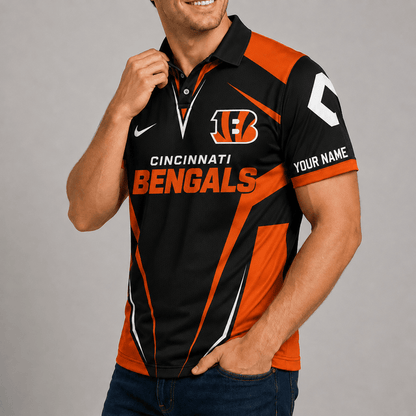 [SPECIAL OFFER] NEW CUSTOMIZED NFL16 CCB CINCINNATI BENGALS POLO SHIRT