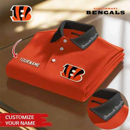 [SPECIAL OFFER] NEW CUSTOMIZED NFL16 CCB CINCINNATI BENGALS POLO SHIRT