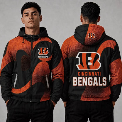 [SPECIAL OFFER] NEW CUSTOMIZED NFL16 CCB CINCINNATI BENGALS WINDBREAKER JACKET