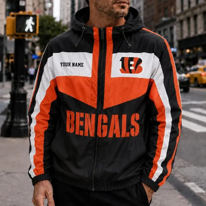 [SPECIAL OFFER] NEW CUSTOMIZED NFL16 CCB CINCINNATI BENGALS WINDBREAKER JACKET
