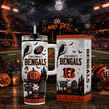 [SPECIAL OFFER] NEW CUSTOMIZED NFL16 CCB CINCINNATI BENGALS HALLOWEEN  40OZ TUMBLER