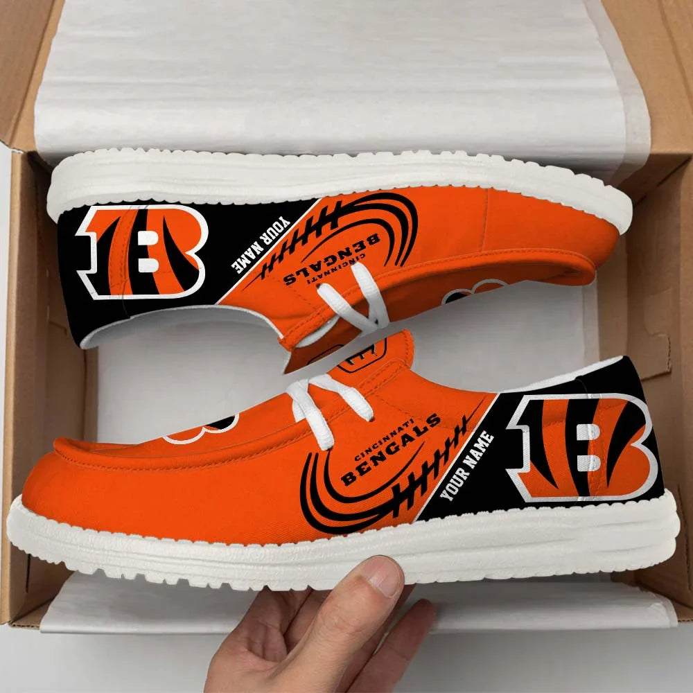 [SPECIAL OFFER] NEW CUSTOMIZED NFL16 CCB CINCINNATI BENGALS LOAFER SHOES