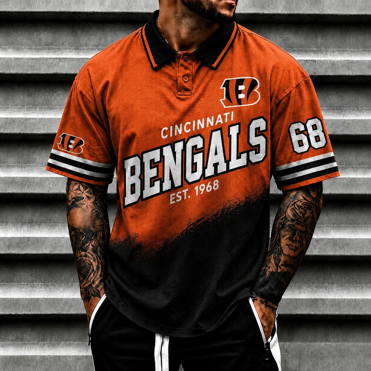 [SPECIAL OFFER] NEW CUSTOMIZED NFL16 CCB CINCINNATI BENGALS POLO SHIRT