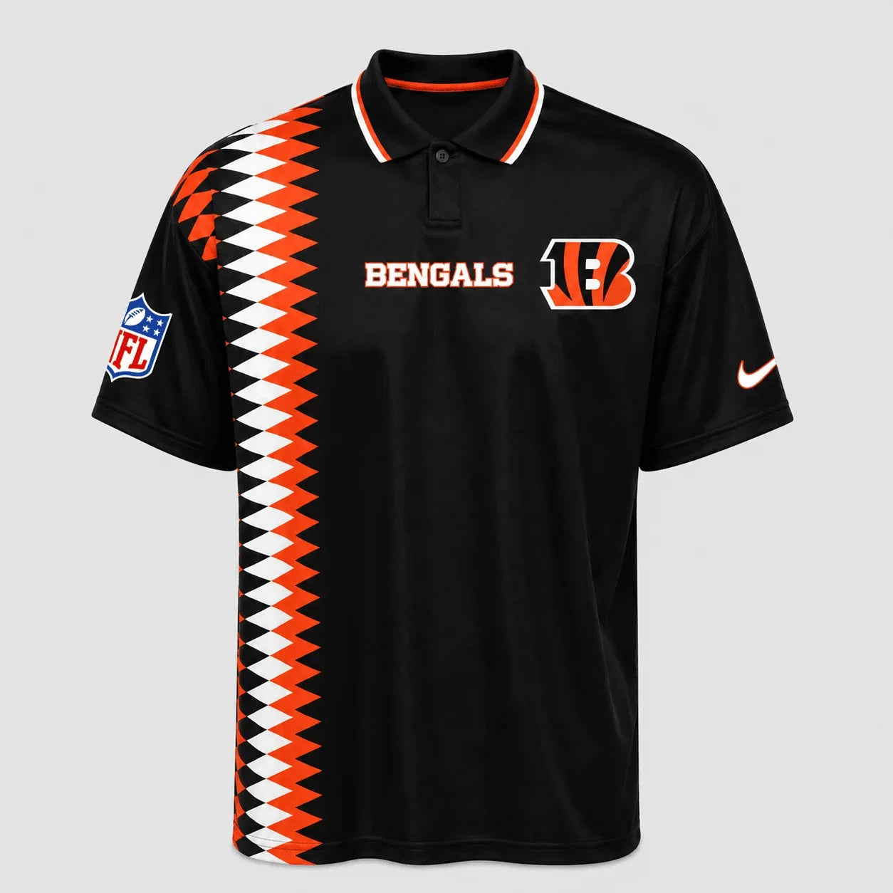 [SPECIAL OFFER] NEW CUSTOMIZED NFL16 CCB CINCINNATI BENGALS POLO SHIRT