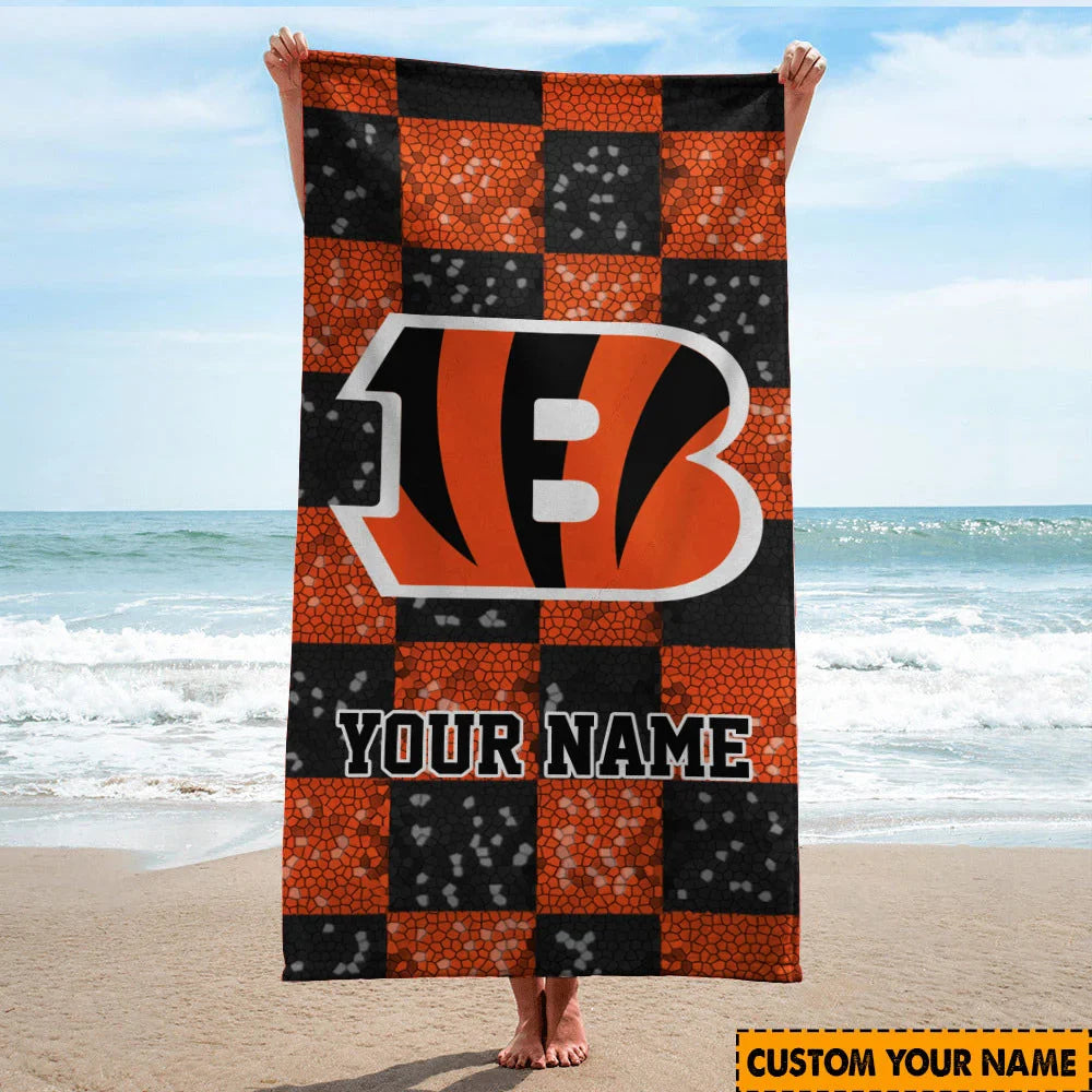 [SPECIAL OFFER] NEW CUSTOMIZED NFL16 CCB CINCINNATI BENGALS BEACH TOWEL