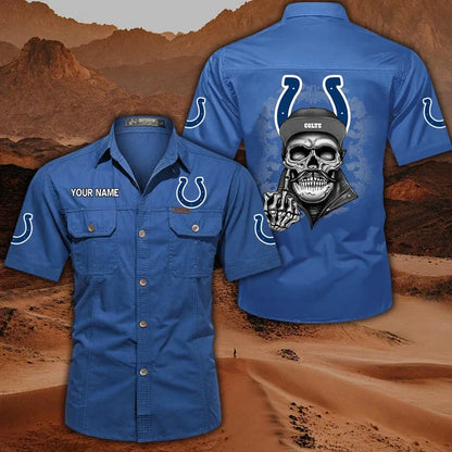 [SPECIAL OFFER] NEW CUSTOMIZED NFL17 IDC INDIANAPOLIS COLTS MUTICOLOR MEN'S CARGO SHIRT