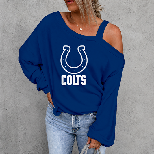 [SPECIAL OFFER] NEW CUSTOMIZED NFL17 IDC INDIANAPOLIS COLTS DROP SHOULDER SWEATSHIRT
