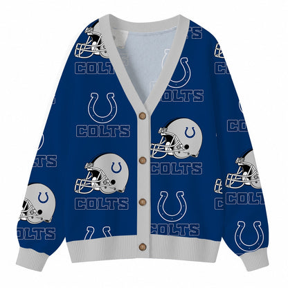 [SPECIAL OFFER] NEW CUSTOMIZED NFL17 IDC INDIANAPOLIS COLTS CARDIGAN