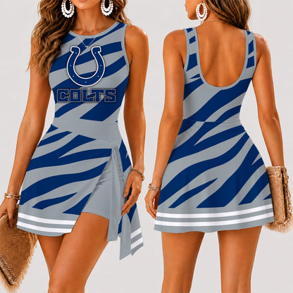 [SPECIAL OFFER] NEW CUSTOMIZED NFL17 IDC INDIANAPOLIS COLTS WOMEN'S SUMMER SKORT DRESS