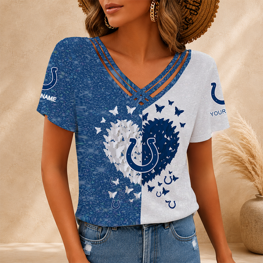 [SPECIAL OFFER] NEW CUSTOMIZED NFL17 IDC INDIANAPOLIS COLTS V-NECK SHIRT