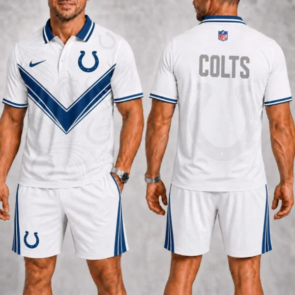 [SPECIAL OFFER] NEW CUSTOMIZED NFL17 IDC INDIANAPOLIS COLTS POLO SHIRT & SHORT PANTS