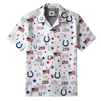 [SPECIAL OFFER] NEW CUSTOMIZED NFL17 IDC INDIANAPOLIS COLTS PATRIOTIC 250 USA HAWAIIAN SHIRT
