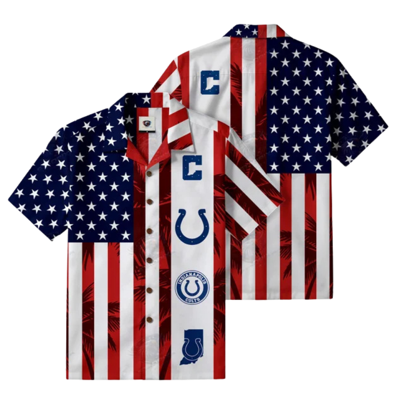 [SPECIAL OFFER] NEW CUSTOMIZED NFL17 IDC INDIANAPOLIS COLTS PATRIOTIC 250 USA HAWAIIAN SHIRT