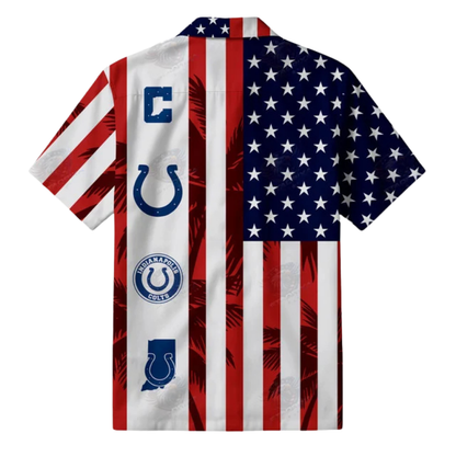 [SPECIAL OFFER] NEW CUSTOMIZED NFL17 IDC INDIANAPOLIS COLTS PATRIOTIC 250 USA HAWAIIAN SHIRT