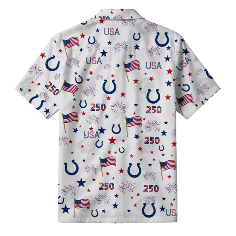 [SPECIAL OFFER] NEW CUSTOMIZED NFL17 IDC INDIANAPOLIS COLTS PATRIOTIC 250 USA HAWAIIAN SHIRT