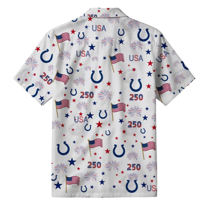 [SPECIAL OFFER] NEW CUSTOMIZED NFL17 IDC INDIANAPOLIS COLTS PATRIOTIC 250 USA HAWAIIAN SHIRT