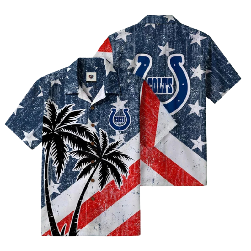 [SPECIAL OFFER] NEW CUSTOMIZED NFL17 IDC INDIANAPOLIS COLTS PATRIOTIC 250 USA HAWAIIAN SHIRT