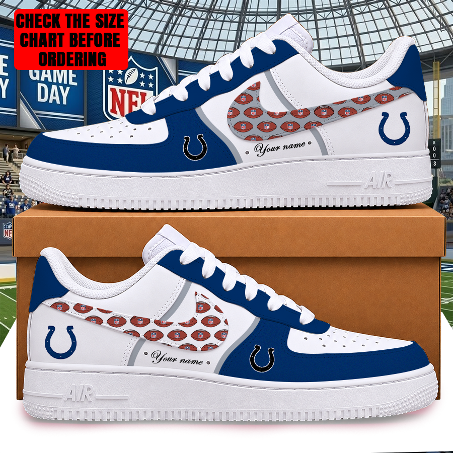 [SPECIAL OFFER] NEW CUSTOMIZED NFL17 IDC INDIANAPOLIS COLTS AF1 SHOES