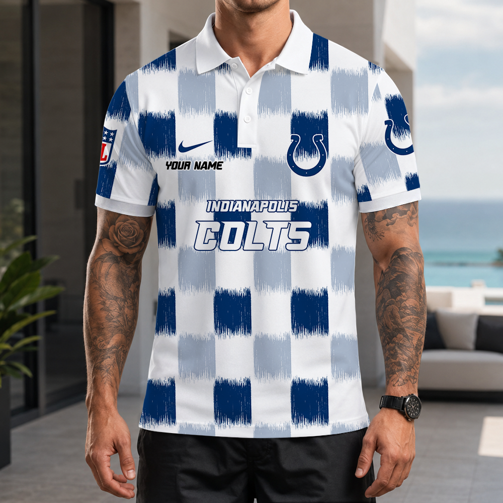 [SPECIAL OFFER] NEW CUSTOMIZED NFL17 IDC INDIANAPOLIS COLTS POLO SHIRT