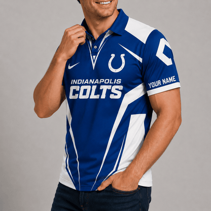 [SPECIAL OFFER] NEW CUSTOMIZED NFL17 IDC INDIANAPOLIS COLTS POLO SHIRT