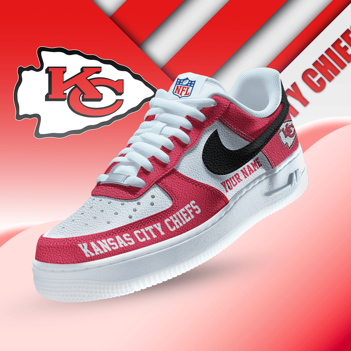 [SPECIAL OFFER] NEW CUSTOMIZED NFL01 KCC KANSAS CITY CHIEFS AF1 SNEAKERS