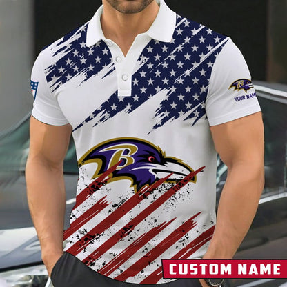 [SPECIAL OFFER] NEW CUSTOMIZED NFL28 BTR BALTIMORE RAVENS POLO SHIRT