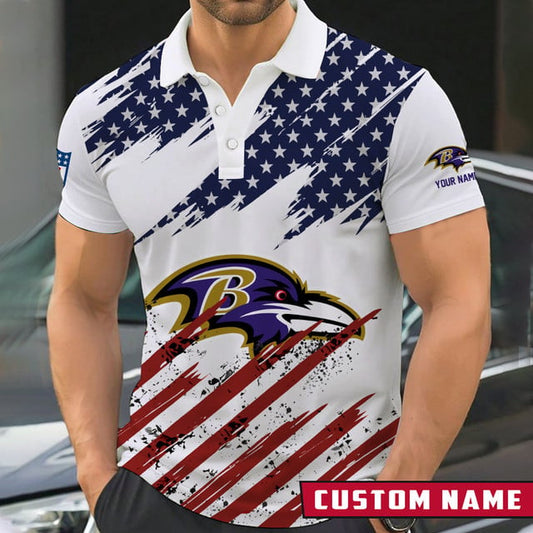 [SPECIAL OFFER] NEW CUSTOMIZED NFL28 BTR BALTIMORE RAVENS POLO SHIRT