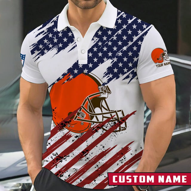 [SPECIAL OFFER] NEW CUSTOMIZED NFL29 CLB CLEVELAND BROWNS POLO SHIRT
