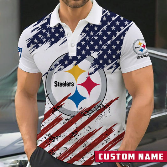 [SPECIAL OFFER] NEW CUSTOMIZED NFL14 PSB PITTSBURGH STEELERS POLO SHIRT