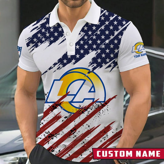 [SPECIAL OFFER] NEW CUSTOMIZED NFL22 LAR LOS ANGELES RAMS POLO SHIRT