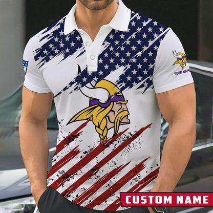 [SPECIAL OFFER] NEW CUSTOMIZED NFL05 MVK MINNESOTA VIKINGS POLO SHIRT
